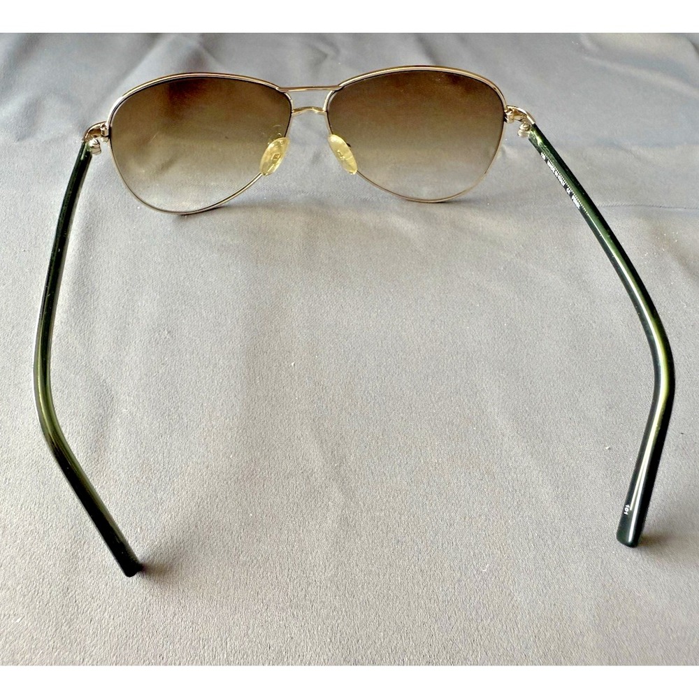 FENDI FS 5194 Aviator Sunglasses Light Gold‎ Green Designer Metal Double Bridge - Picture 6 of 8